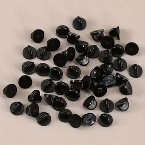 30/60/90/120 Pieces Simple Black PVC Rubber Needle Backboard DIY Jewelry Making Accessories Clip Collar Hat Badge Clip Handmade Jewelry Accessories Uses Material Quantity