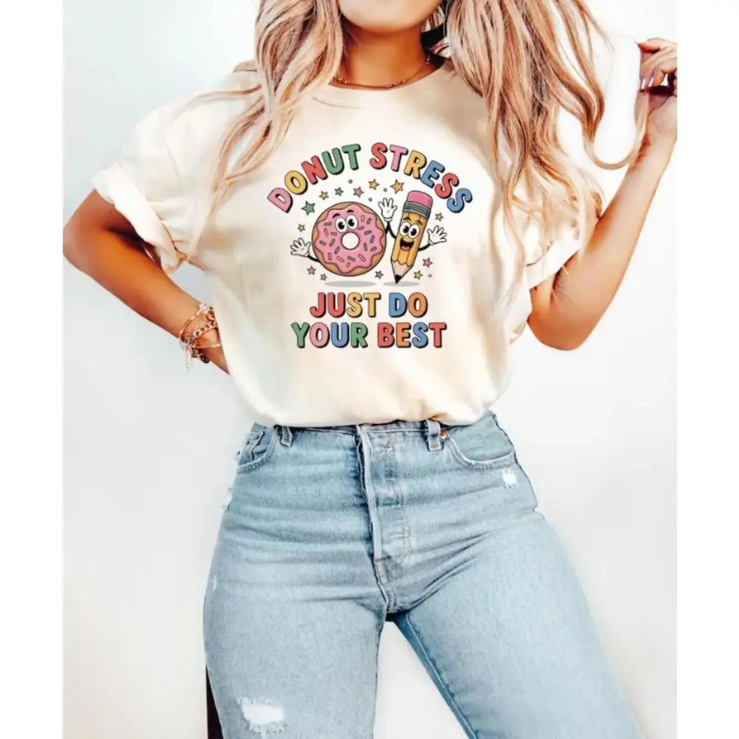 Donut Stress do your best shirt, Teacher Test Day Shirt, Teacher School Testing Day Shirt, You Are More Than Test Score TShirt, women shirt