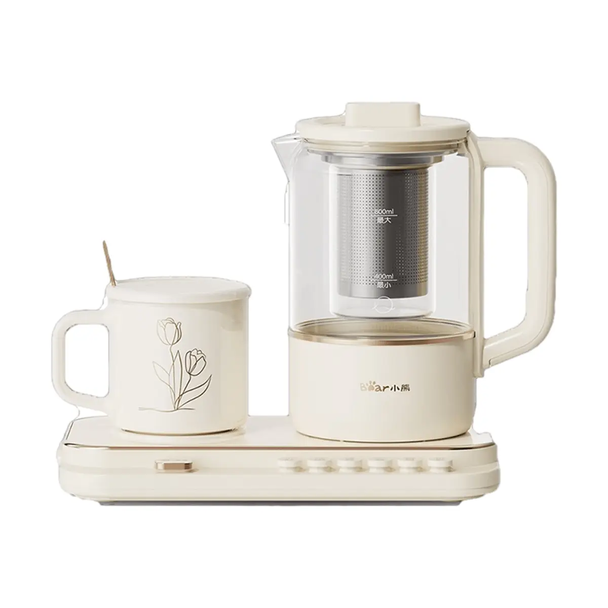 Bear Electric Kettle YSH-D08Q2 - Multifunctional Glass Tea Maker with Warming Base, Perfect for Office & Home Brewing