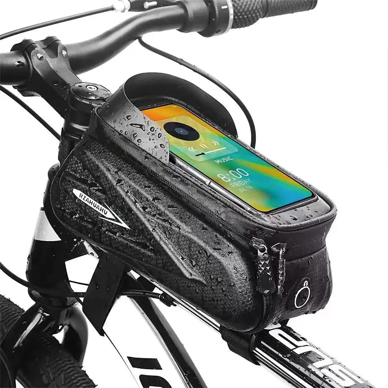 Waterproof Hard Shell Bicycle Front Frame Bag - Mountain Bike Compatible, Touch Screen Top Tube Phone Pouch tiktokshopbacktoschool, Bicycle Accessories, Outdoor Cycling Accessories, Ebike Accessories
