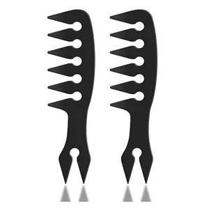 L3 Level 3 Hair Styling Texture Comb Pack of 2  - Wide Tooth Comb for Straight, Wavy, Curly, Colored Hair for Personal,- Haircare Heatless Lightweight Durable