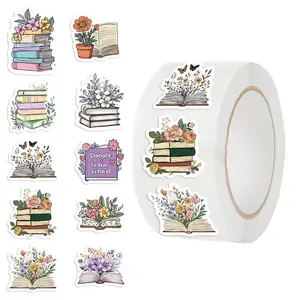 Bookish Sticker Roll, 500pcs/roll Reading Book Sticker Roll, Book Lover Gifts Accessories for Teens Adults Women