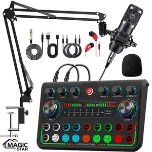 Wireless Live Streaming Sound Card Kit, Live Streaming Sound Card Kit, DJ Sound Control Mixer for Music, Singing, Parties, Streaming and Podcast Recording