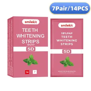 7-Piece Teeth Whitening Strips, Travel-Friendly Design, Non-Toxic Formula, Exclusive Home & Travel Use, No Peroxide 5D PAP TEETH WHITE STRIPS, Teeth Brightener Strips