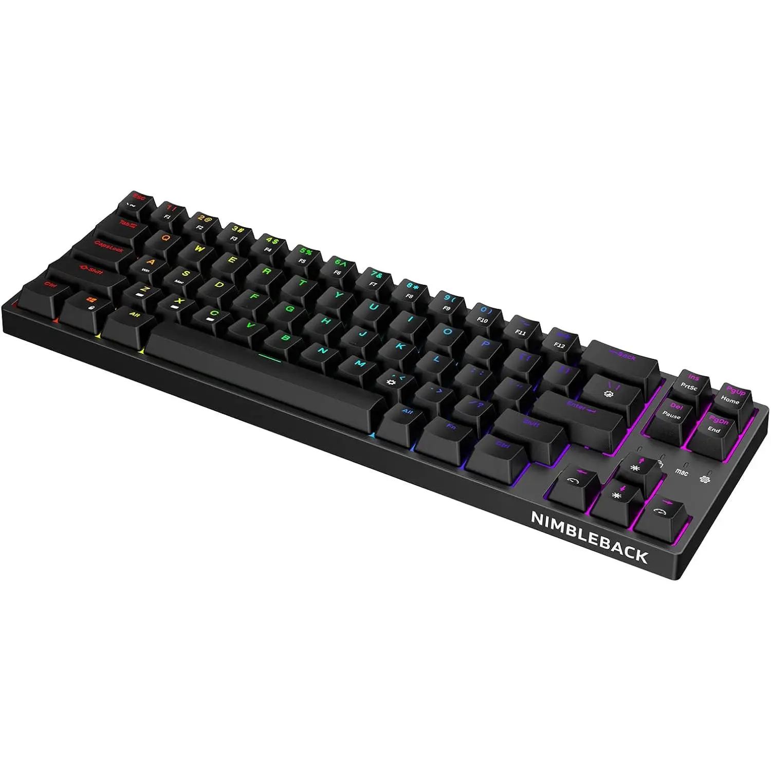 LTC NB681 Nimbleback Wired 65% Mechanical Gaming Keyboard, RGB Backlit Ultra-Compact 68-Key PC Gaming Accessory with Hot-Swappable Red Switch, Stand-Alone Arrow/Control Keys and Black Finish, Pc Gaming Accessories