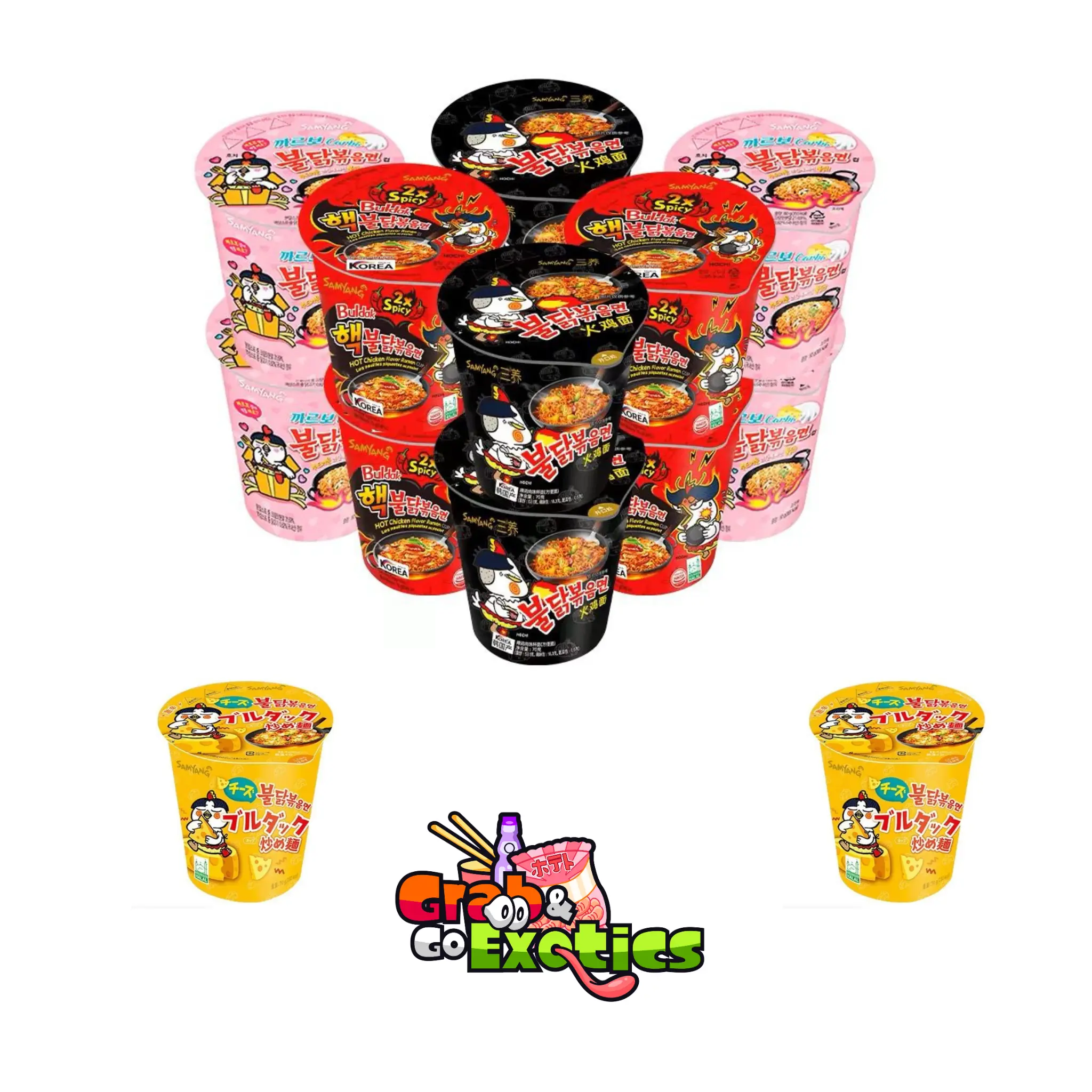 Samyang Noodle Gift Set - 6 Pack (Free Mystery Drink) - Instant Food