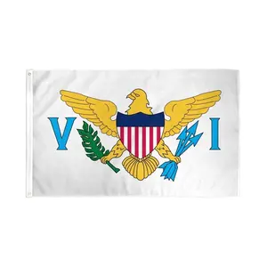 US Virgin Islands Flag - 2x3ft Dye-Subbed Printing Polyester Banner with Header Tape, Bold Colors, Hangable Home Supplies for Festive Backdrops