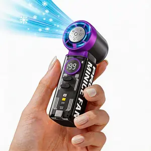 Portable Handheld Fan, 199-Speed Semiconductor Refrigeration Fan, High-speed Folding Mini Portable Fan for Cooling & Ice Application, Adjustable Speed Fan, Battery Powered Fan