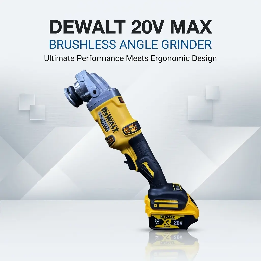 Dewalt DCG414 125mm Angle Grinder Power Tool for DIY Enthusiasts, with Quick-Release Guard Adjustment, 360-Degree Rotatable Side Handle, Electronic Brake, Boosts Safety and Efficiency for Cutting Metal Pipes, Grinding Welds, Masonry Work