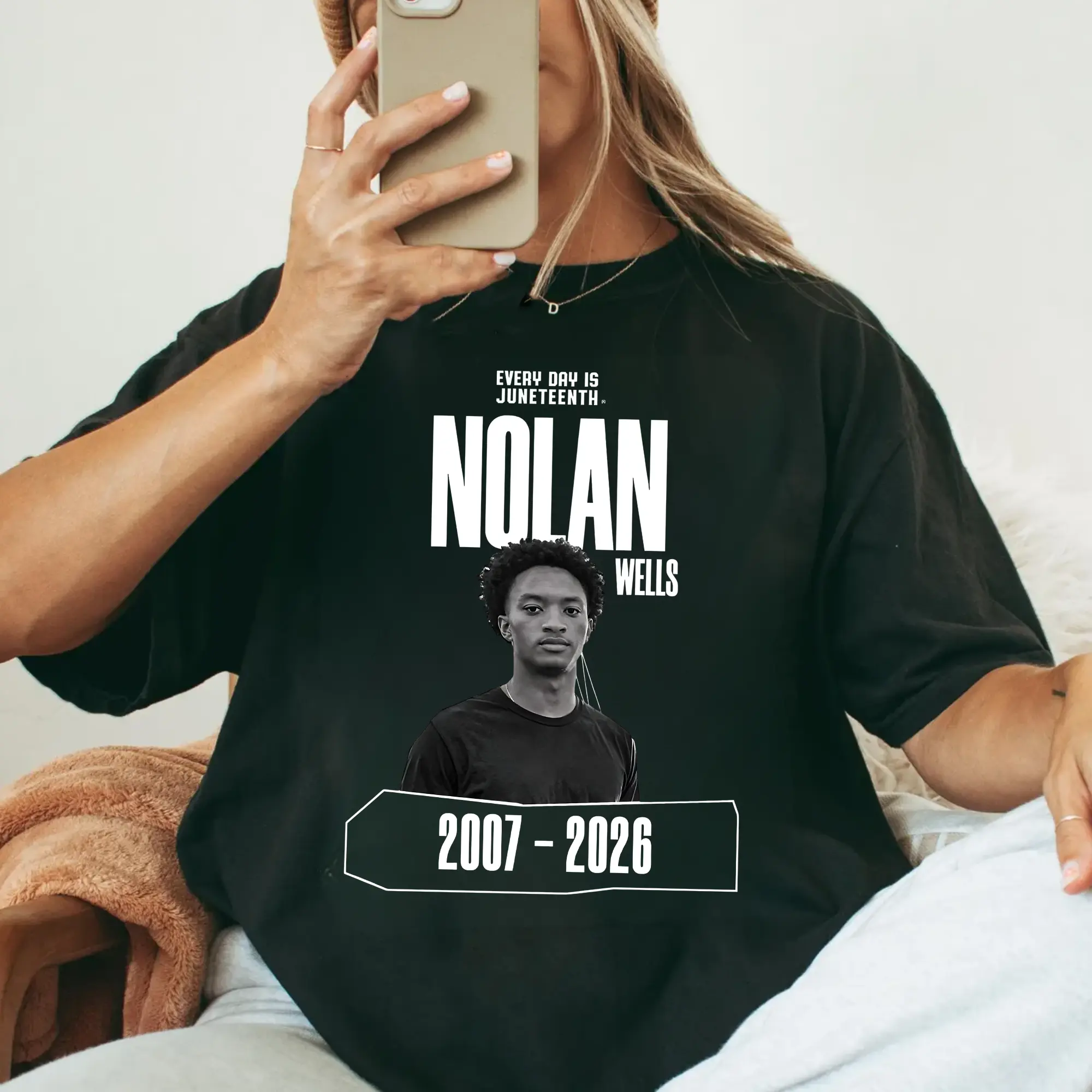 Nolan Wells Memorial T-Shirt - Juneteenth & 2007-2026 Memorial Photo Tee
