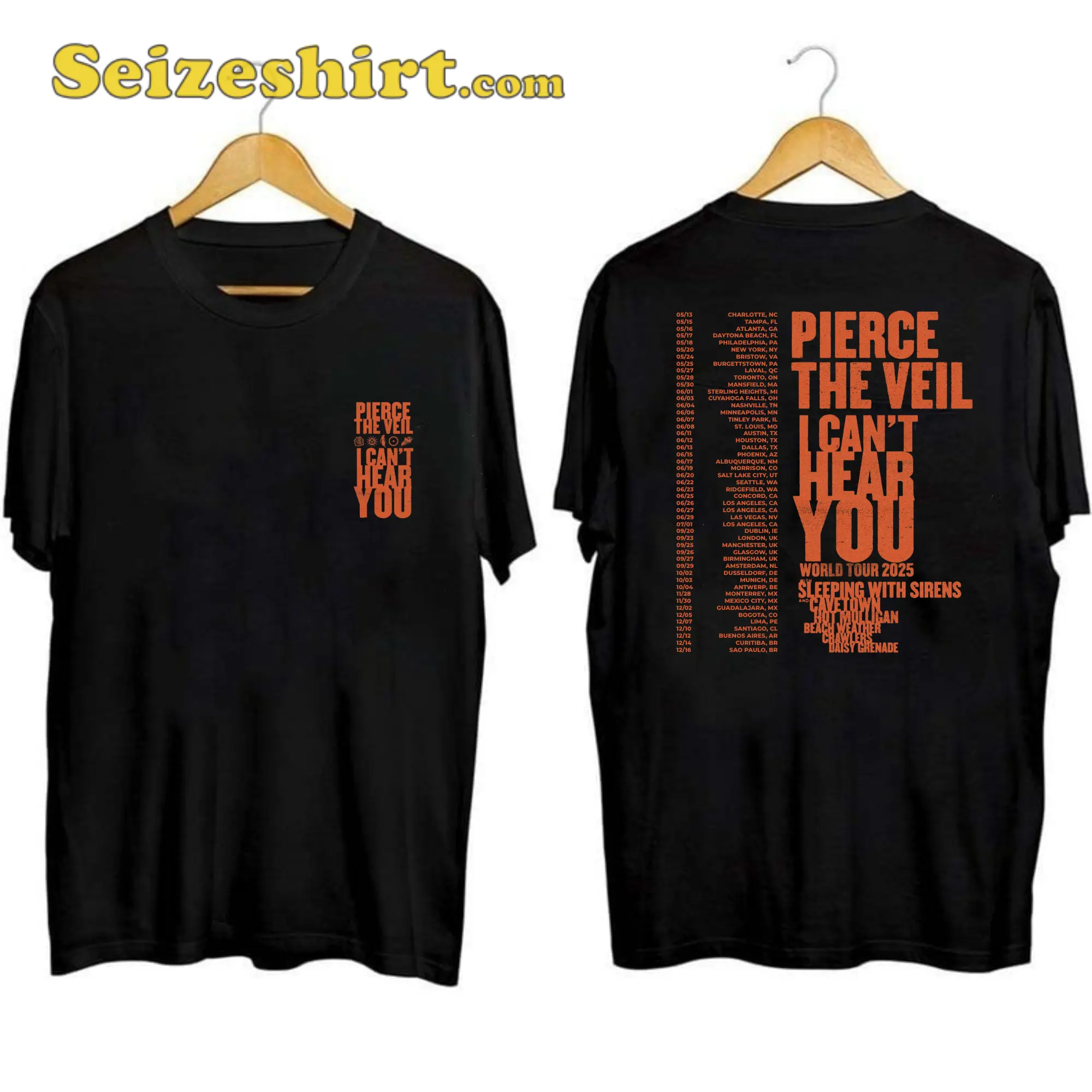 Seizeshirt Pierce The Veil World Tour 2025 Unisex Shirt