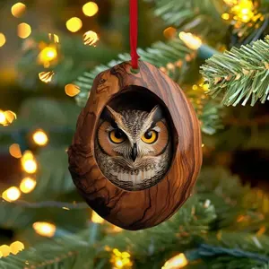 Creative Animal Pattern Wooden Ornament, 1 Count 2D Acrylic Hanging Ornament, Hanging Decoration for Home Party Festival
