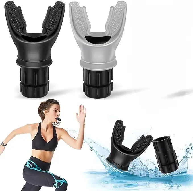 Sports & Outdoor Agility Training Aids 2-Piece Lung Exerciser Breathing Trainer - Workout Accessories, Adjustable Res, Compact, Rotary Dial, Silicone&ABS Mouthpiece, Portable Exercise Gear for Adult Unisex Outdoor Sports