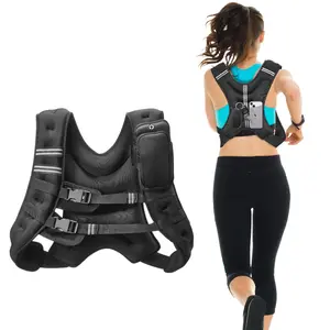 【fathersdaygift】VEVOR Weighted Vest, 20 lbs Weight Vest with Reflective Stripe, Adjustable Buckle Body Weight Vest for Men Women, Workout Equipment for Strength Training, Running, Jogging, Fitness, and Weight Loss