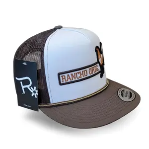 TX Gallero Hat Rancho Original - Black Mesh Snapback Cap with 3D Rooster Logo Embroidered in Texas