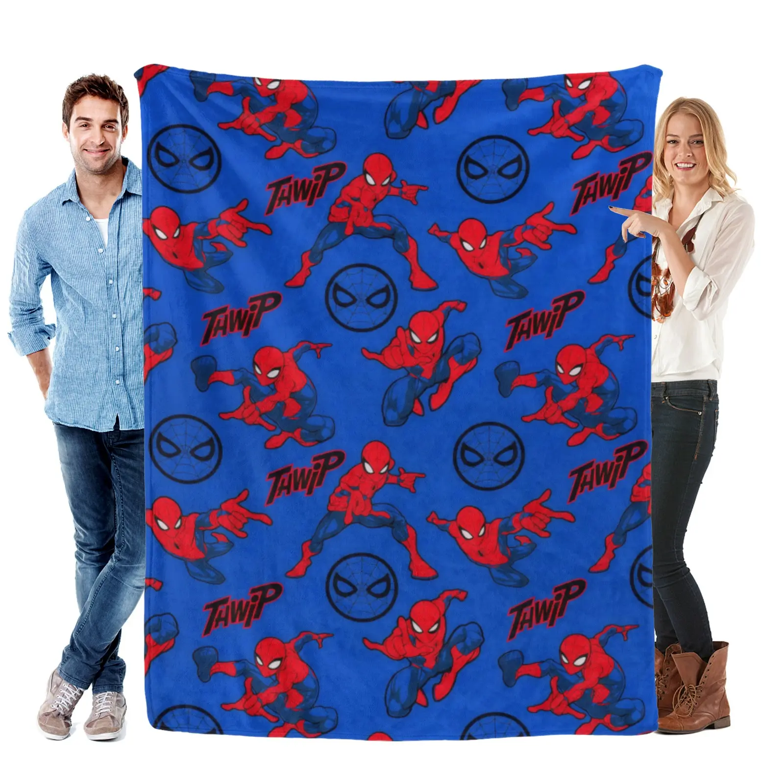 [SummerVibes] Marvel Spider Man Flannel Throw Blanket, Oversized Cozy Soft, Wrinkle Resistant, Great Summer Gift For Marvel Fans