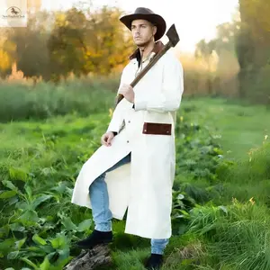 RESISTANCE Western Long Old Cowboy Canvas Jacket - Range wear Canvas Duster Coat Comfort Cotton Corduroy Womenswear