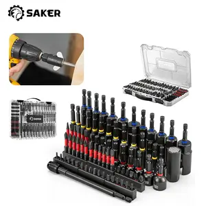 Saker 80-Piece Magnetic Impact Nut Driver Set, SAE & Metric Driver Bit Set, Socket Adapters, Bit Holder, Wing Nut Driver, Universal Sockets, Quick Release Extension, Power Bits with Storage Box