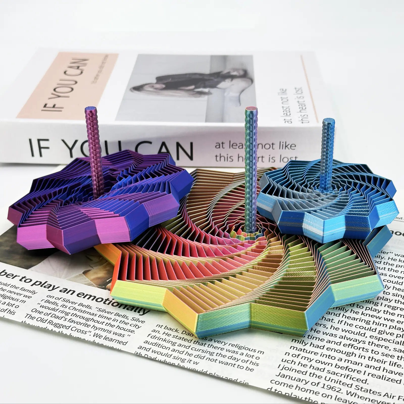 MoyClever Plastic 3D Printed Star-Shaped Fidget Toy with Fingertip Handles, Stress Reliever for Fidgeting, Reduces Stress, Ideal Gift for Over 3yrs Old Friends