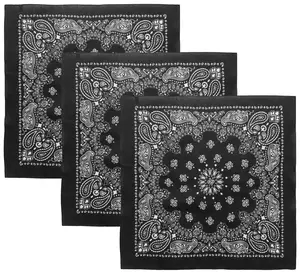 Trainmen Paisley 27" Jumbo Military Bandana Head Scarf Do-rag 100% Cotton Bandanna Face Cover 3-Pack
