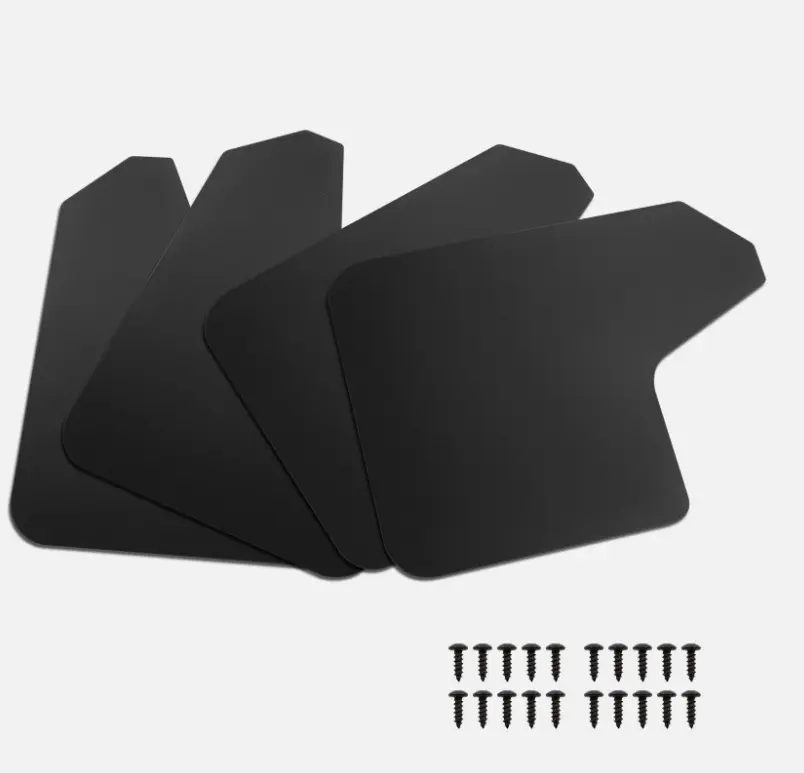 4PCS Universal Plastic Car Mud Flaps with Screws Accessories, Wide Splash Guards for TOYOTA Highlander & Trucks, No-Drilling Installation, High-Speed Road Compatible, Low-Temperature Resistant, Paint Protection, Car Cleanliness Maintenance, Includes Screw