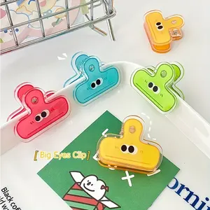 10pcs Cute Multicolor Acrylic Binder Clips with Fun Faces - Decorative Paper Organizers for Office, School & Home Stationery