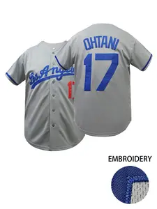 Men's Letter & Figure Embroidered Baseball Jersey,Casual Loose Short Sleeve V Neck Baseball Top for Fall & Winter, Unisex Sportswear for Training & Competition