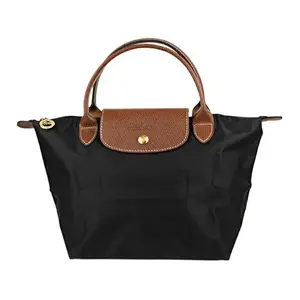 Longchamp Le Pliage 23 Small Fabric Shopping Tote Bag for Women, Foldable Style, Black
