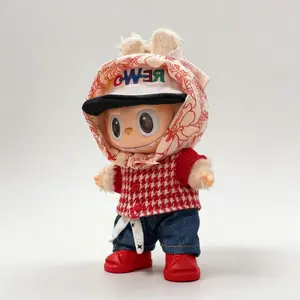 Labubu Stylish outfit (No Doll) Korean Style 5 Piece sets Including Clothes Pants Shoes Hats Headscarves Trendy Streetwear Replacement Casual elegant outfit labubu doll costume Cute Labubu Clothing and Accessories Set Suit for 6.5in Dolls lifelike Light P