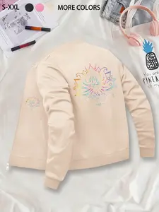 Watercolor Mandala Lotus Women's Jacket, durable and stylish coat, suitable for daily wear, ideal gift for her