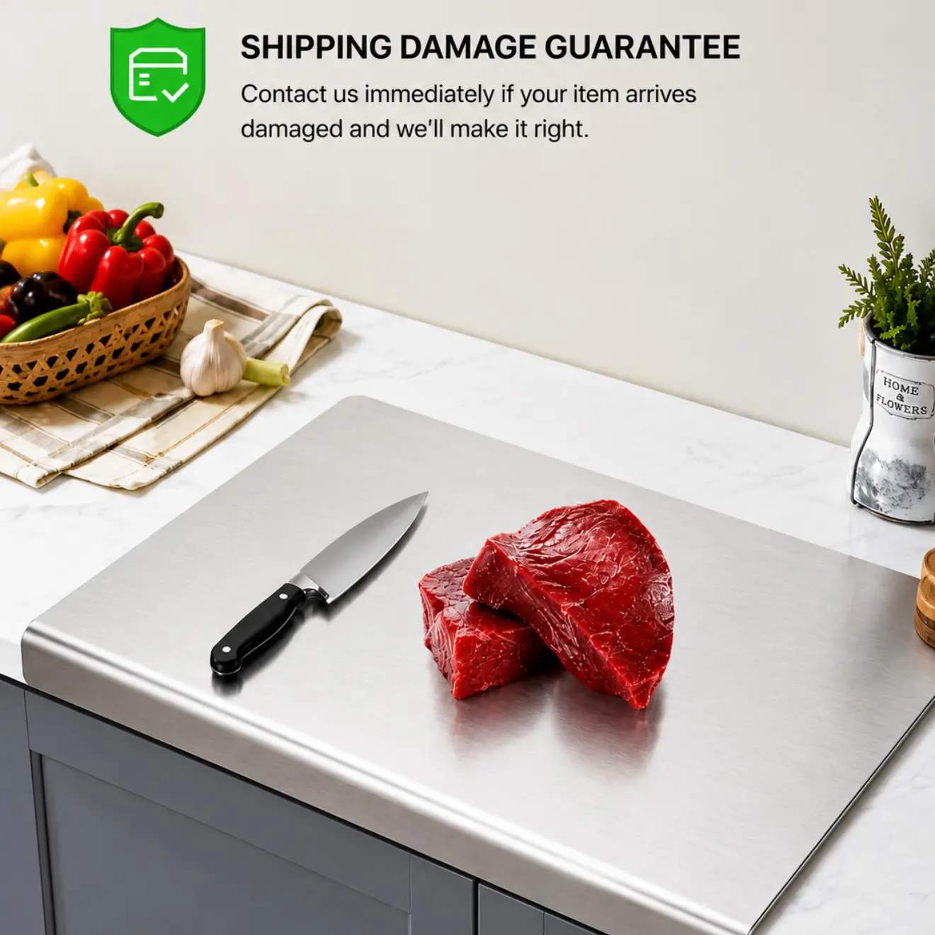 Stainless Steel Chopping Board, Non-slip KitchenChopping Board, Kitchen Cutting Board, Kitchen Accessories, Household Kitchen Gadgets accessories Utensils