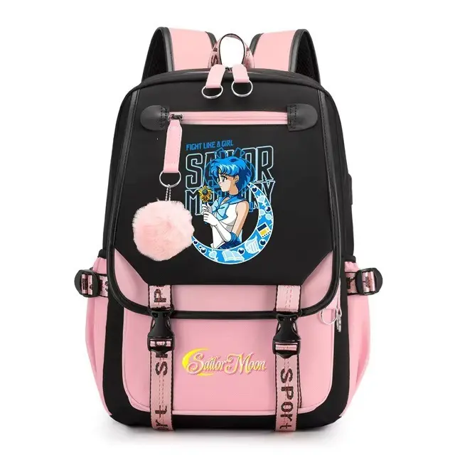 Sailor Moon Cartoon Backpack – Cute Schoolbag Gift for Teen Girls