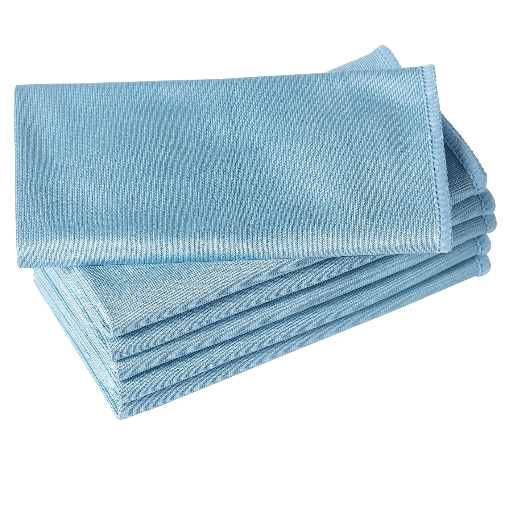 Thick Soft Durable Microfiber Cleaning Cloths, 6-Pack 12x12in Blue Dust Removal Cloths, Lint-Free, Streak-Free, Reusable, Suitable for Glass, Windows, Stainless Steel Screens