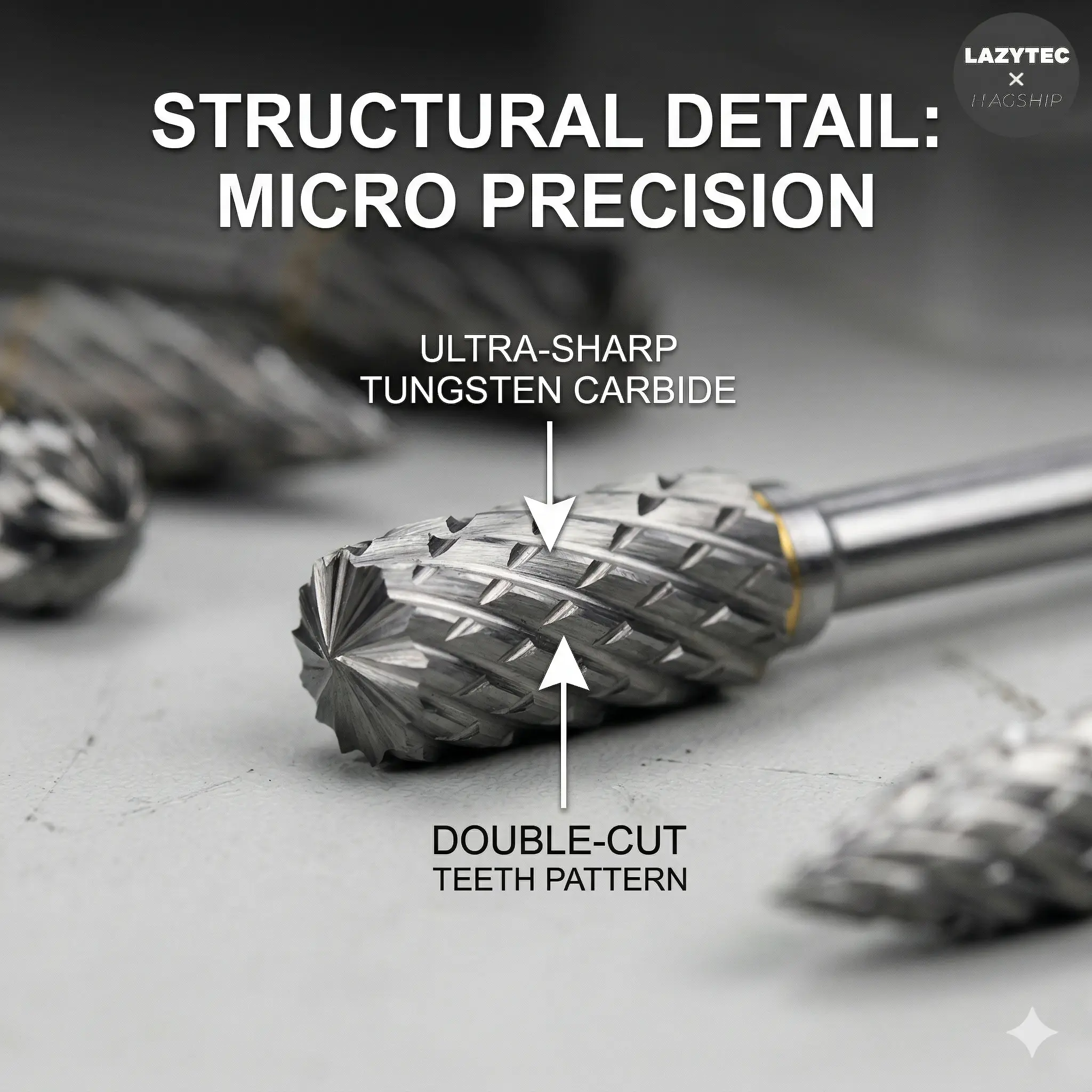 10-Piece Long Carbide Burr Set – Double Cut Rotary Bits, 3mm Shank, 6mm Cutting Edge, For Woodworking, Metal Carving, Polishing, Engraving, Deburring