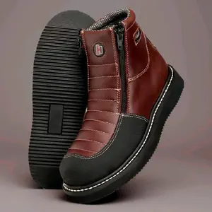 Mil Rayas Zip Up Ankle Work Boots Soft Toe Slip Resistant Durable Lightweight Made in Mexico for Safety Stability