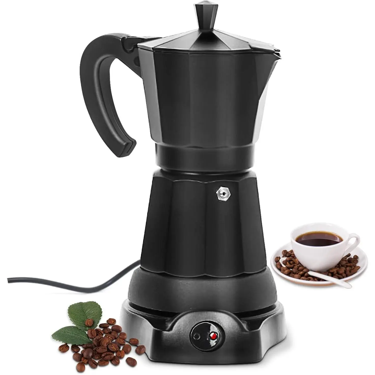 Coffee Pot Electric Coffe Maker 6 Cup, Espresso Coffee Maker Cafeteras Electricas Italian Coffee Pot Espresso Makers Portable Aluminum Electric Mocha Pot, Coffee Machine Electric Moka Maker