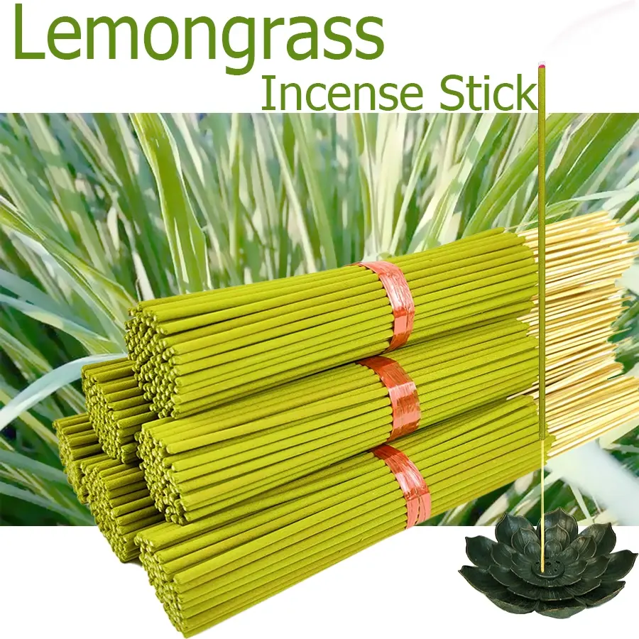 Lemongrass Scented Incense Stick, Bulk Incense Sticks, Home Fragrances, 22cm Long, Fresh Lemongrass Aroma, Burn Time About 35 Minutes, Ideal for Yoga Meditation Reading