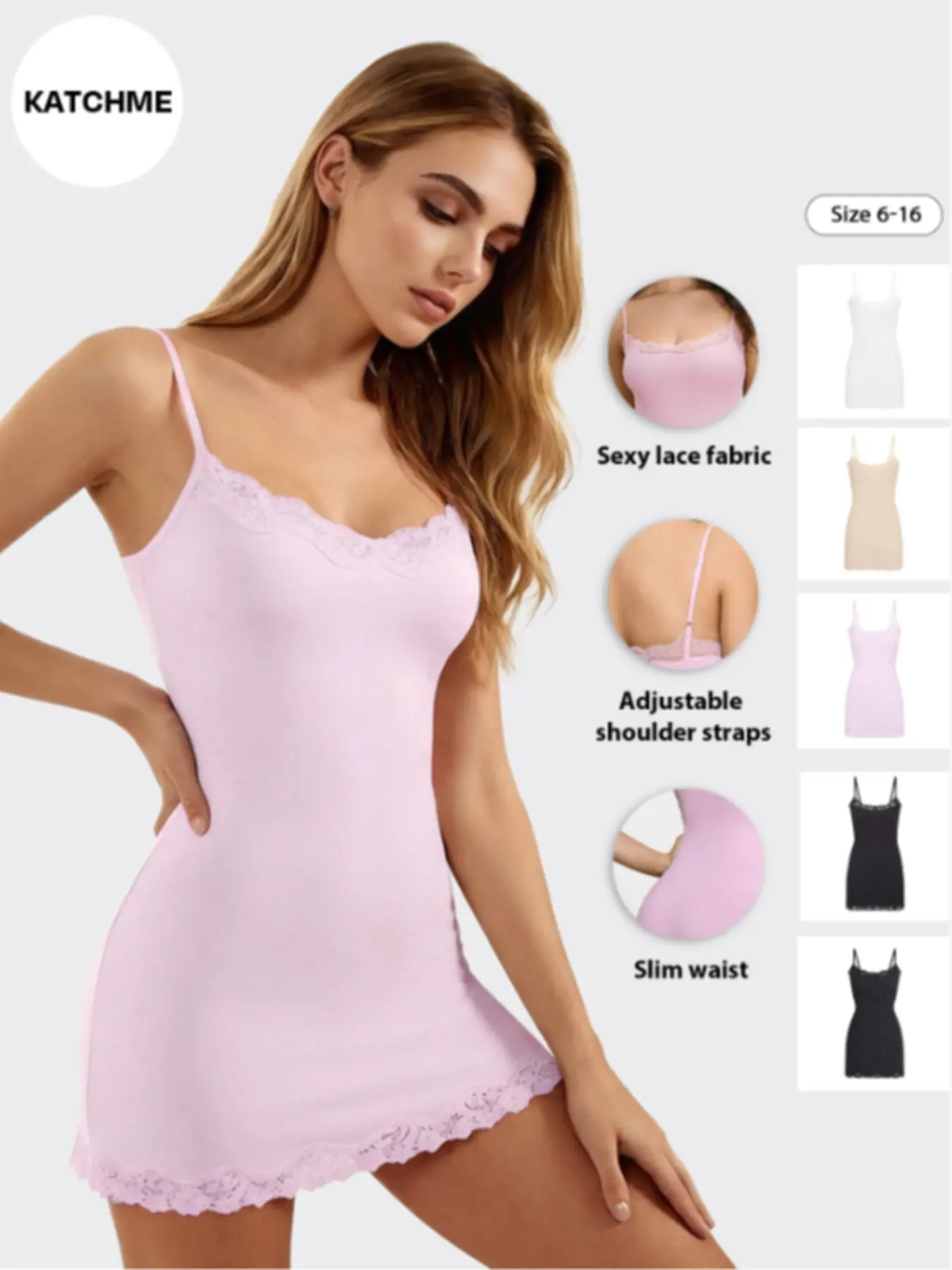 Women's Sexy Casual Sleeveless Solid Color Spaghetti Straps Lace Trim Slinky Bodycon Mini Dress Underwear Womenswear Summer Bodycon Slip Dress
