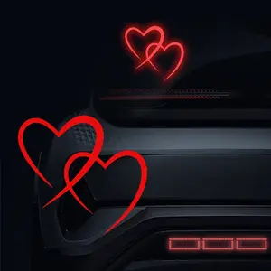 1 Pcs Heart-to-Heart Infinite Love High-Intensity Reflective Car Decal, Universal Car Sticker for Car Windows, Body, and Bumpers - Nighttime Driving Safety Warning Reflective Sign, Valentine's Day Gift Sticker for Couples