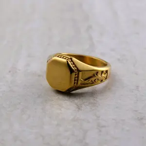 Gold Baroque Signet Ring