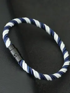 Men's Minimalist Magnetic Closure Braided Bracelet, Casual Trendy Design, Perfect for Daily Wear & Parties, Trendy Fashionable Accessories