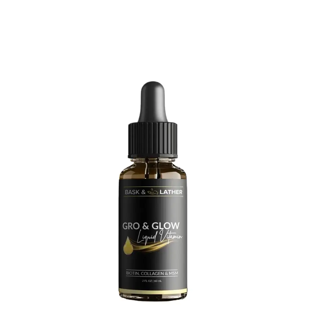 Gro & Glow Liquid Vitamins for Hair, Nails & Skin- With Biotin, Collagen and MSM