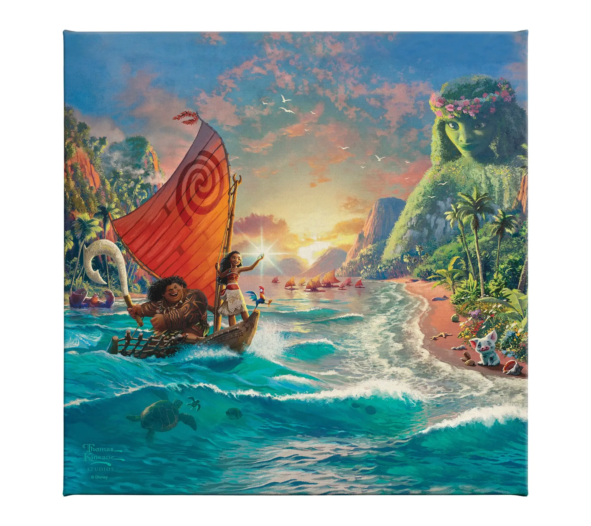 Thomas Kinkade Disney Moana - 14" x 14" GalleryWrap