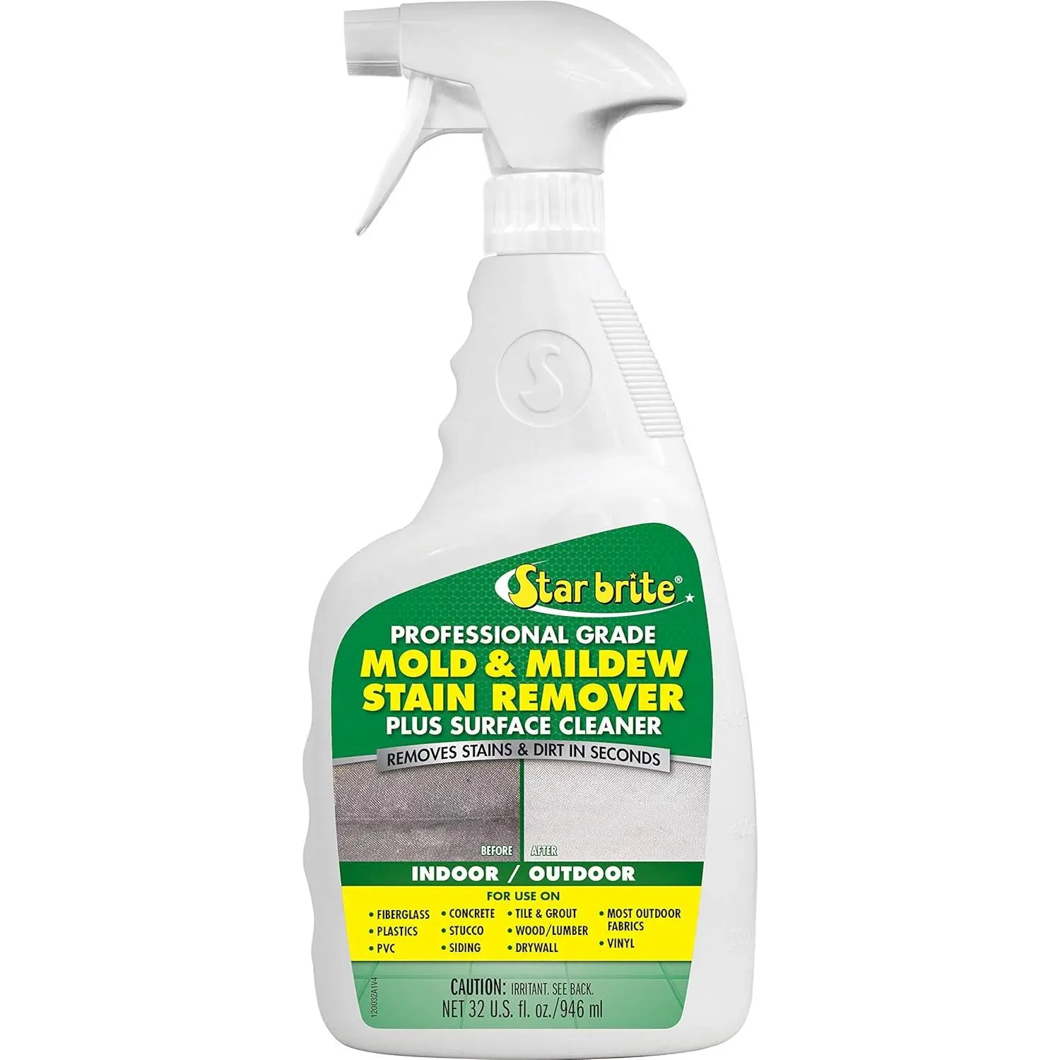 Household Mold & Mildew Stain Remover with Bleach, Multi-Surface Cleaner - 32 oz Spray