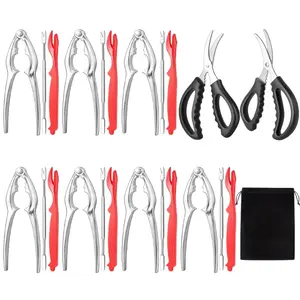 A Set of 24/9Pcs Crab Crackers and Tools,Crab Crackers,Lobster Sheller,Fork,Scissors & Storage Bag,Crab & Lobster Eating Utensils for Seafood Lovers,New Year Gifts,Hand Tools Kits