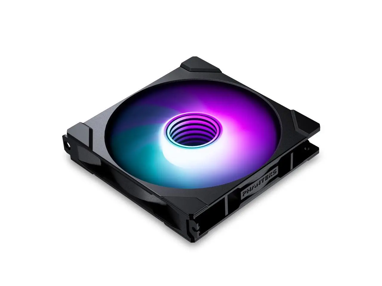 Phanteks M25-140 Gen2 Reversed Blade, 140mm ARGB High Performance Cooling Fans, Daisy-chain Unified Fan Frame, Infinity Mirror hub, single cable connection, Black