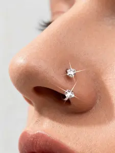 20Gauge Horseshoe Nose Rings Heart Round Cubic Zirconia Nose Piercing Jewelry Hypoallergenic Stainless Steel Internally Threaded Septum Rings, Cartilage Earrings, Helix Piercing Jewelry, Helix Pierced Ring, Lip Rings For Women Men