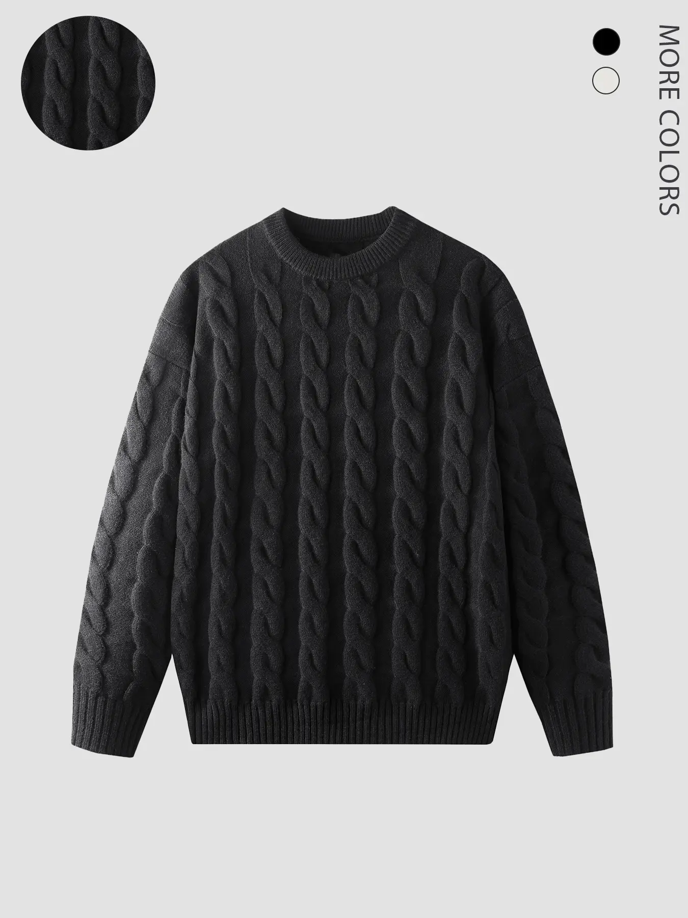 Men's Vintage Knit Crew Neck Sweater, Casual Style, Fall & Winter Wear, Multiple Colors Available, Fitted Design, Plain Pattern