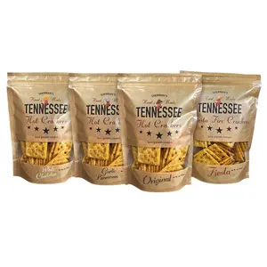 Sherman Tennessee Hot Cracker Variety Pack - 4 Pack of Crispy Snack Crackers with Original, Fiesta, Garlic Parmesan, and White Cheddar Flavors