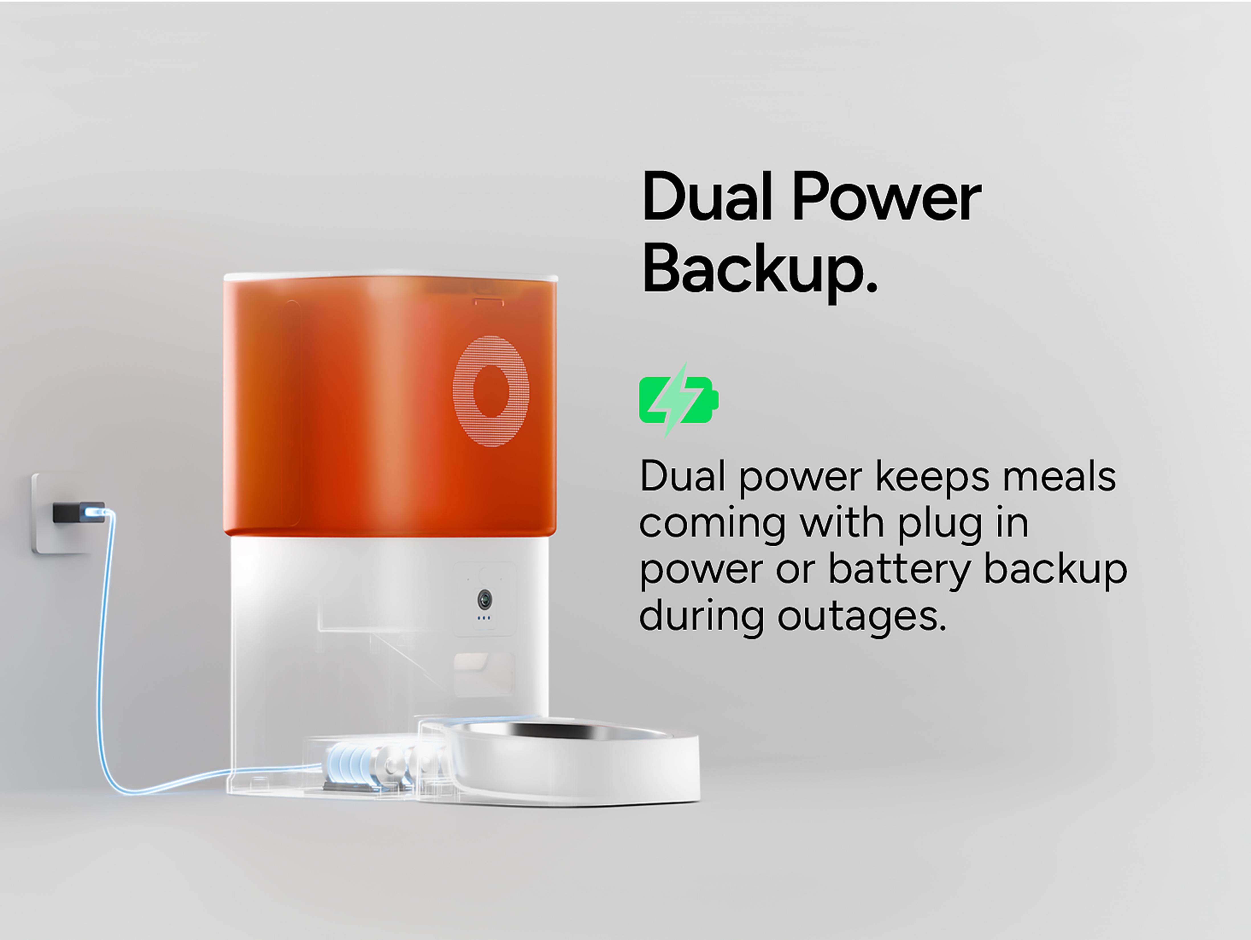 Automatic Cat Feeder with Camera: 6L Automatic Dog Feeder with 2-Way Audio Night Vision Dual Power Supply App Control 2.4G WiFi, Timed Auto Cat Food Dispenser with Stainless Steel Bowl(White）